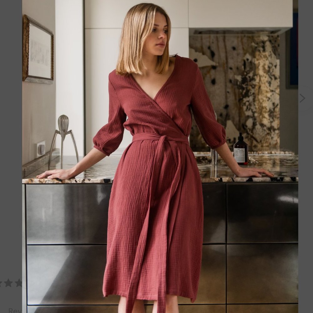 Pillow & Pajamas Organic Cotton Gauze Wrap Dress "ANNA"